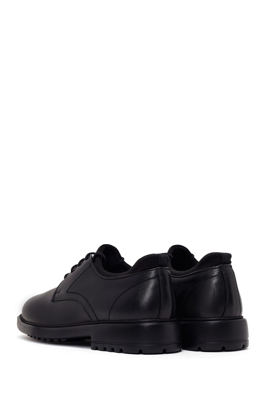 Male Black Lace-Up Leather Casual Shoes