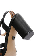 Women's Black Ankle Strap Thick Heeled Sandals | Derimod