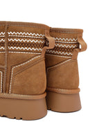 Women's Camel Thick-Soled Suede Leather Teddy Boot | Derimod