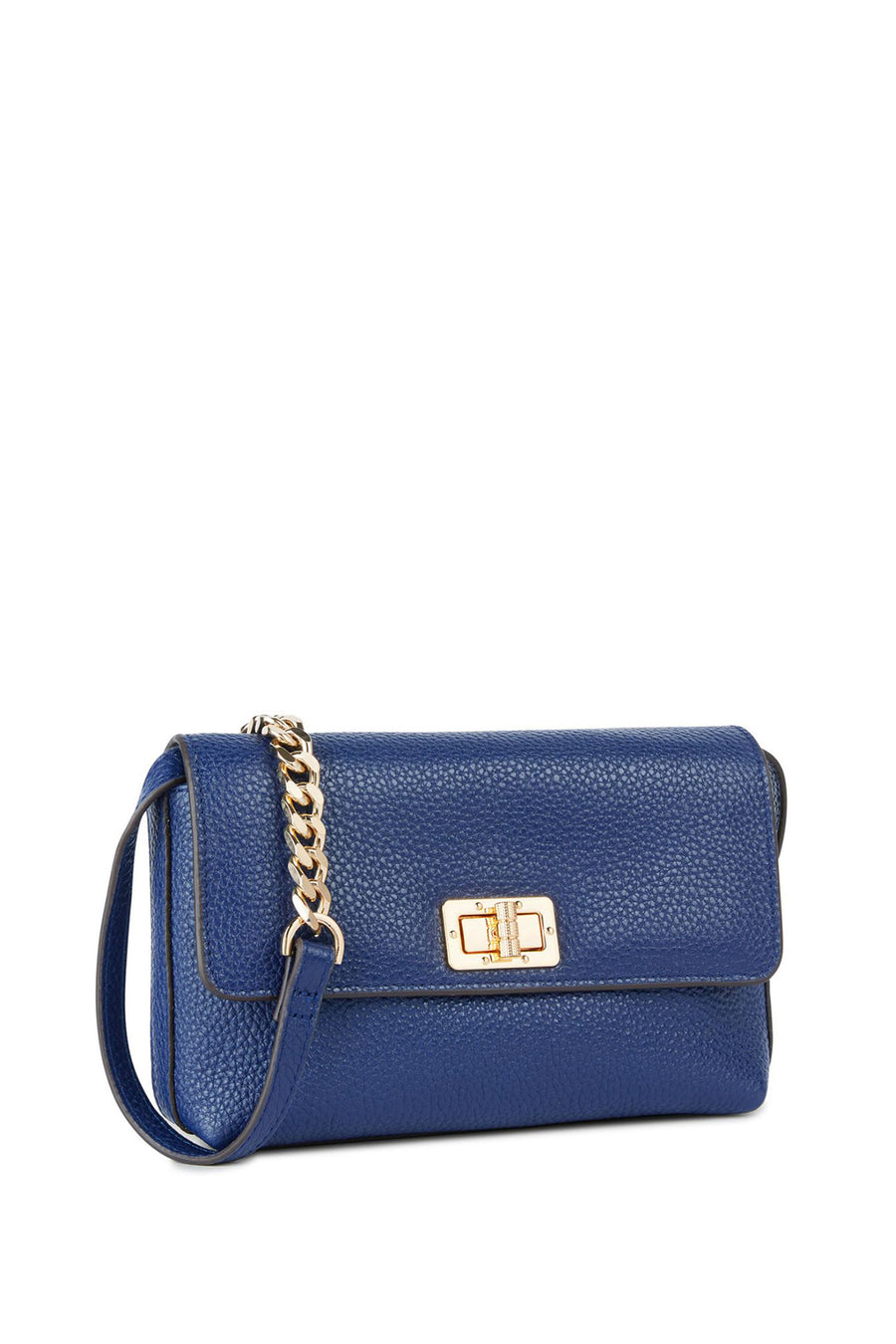 Geox Women's Navy Blue Liliane Long Strap Leather Crossbody Bag