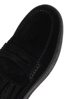 Men's Black Moccasin Suede Leather Loafer | Derimod