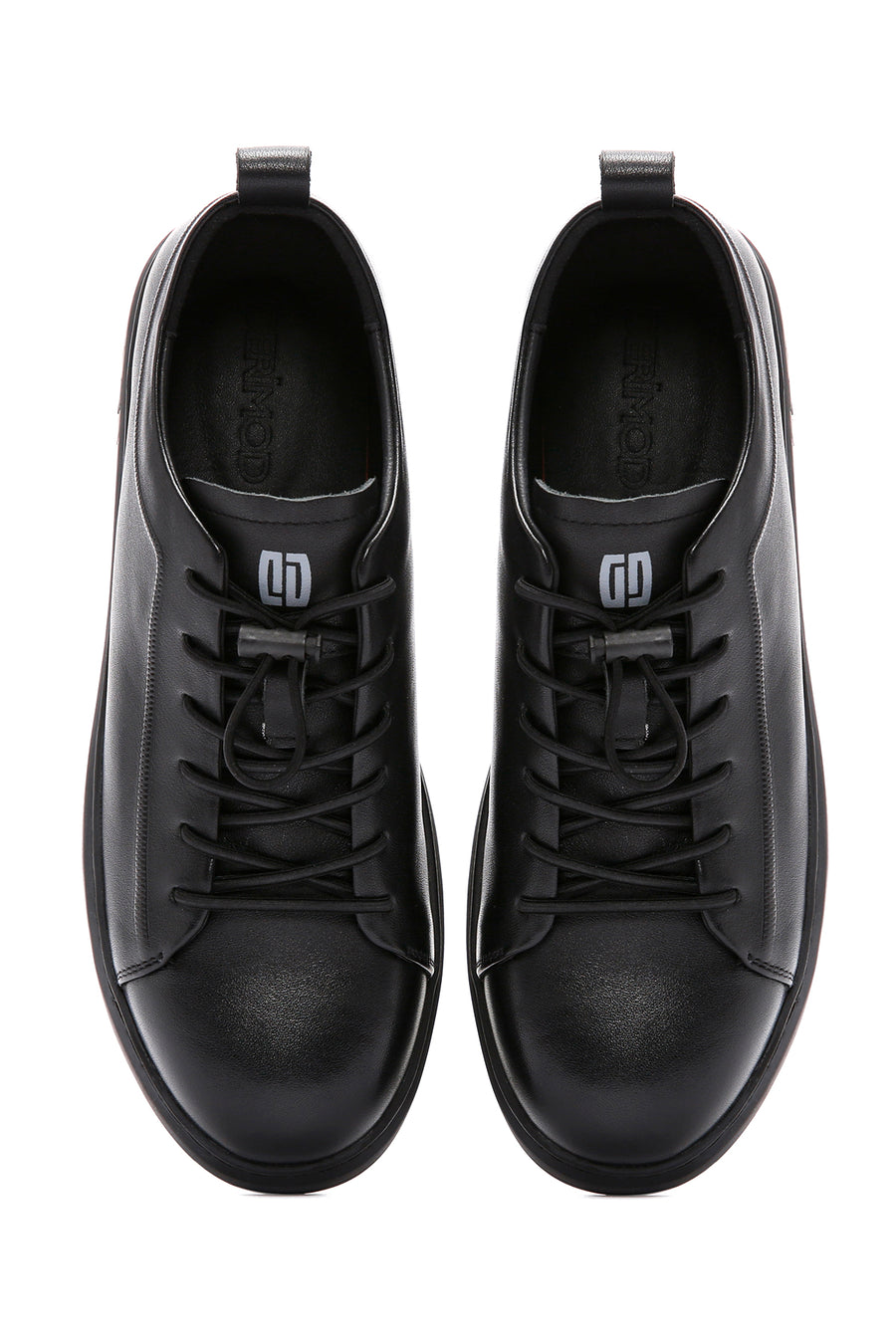Men's Black Lace-up Leather Sneaker