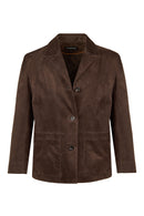 Gloria Woman Brown Oversize Suede Leather Jacket | Derimod