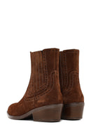 Woman Taba Suet Leather Cowboy Boots | Derimod