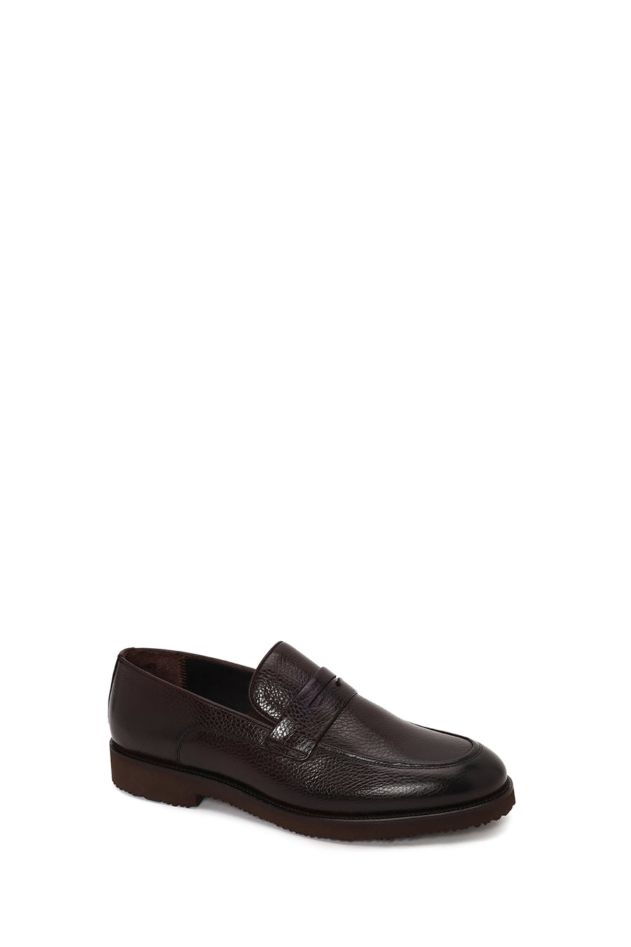 Erkek Kahverengi Deri Klasik Loafer