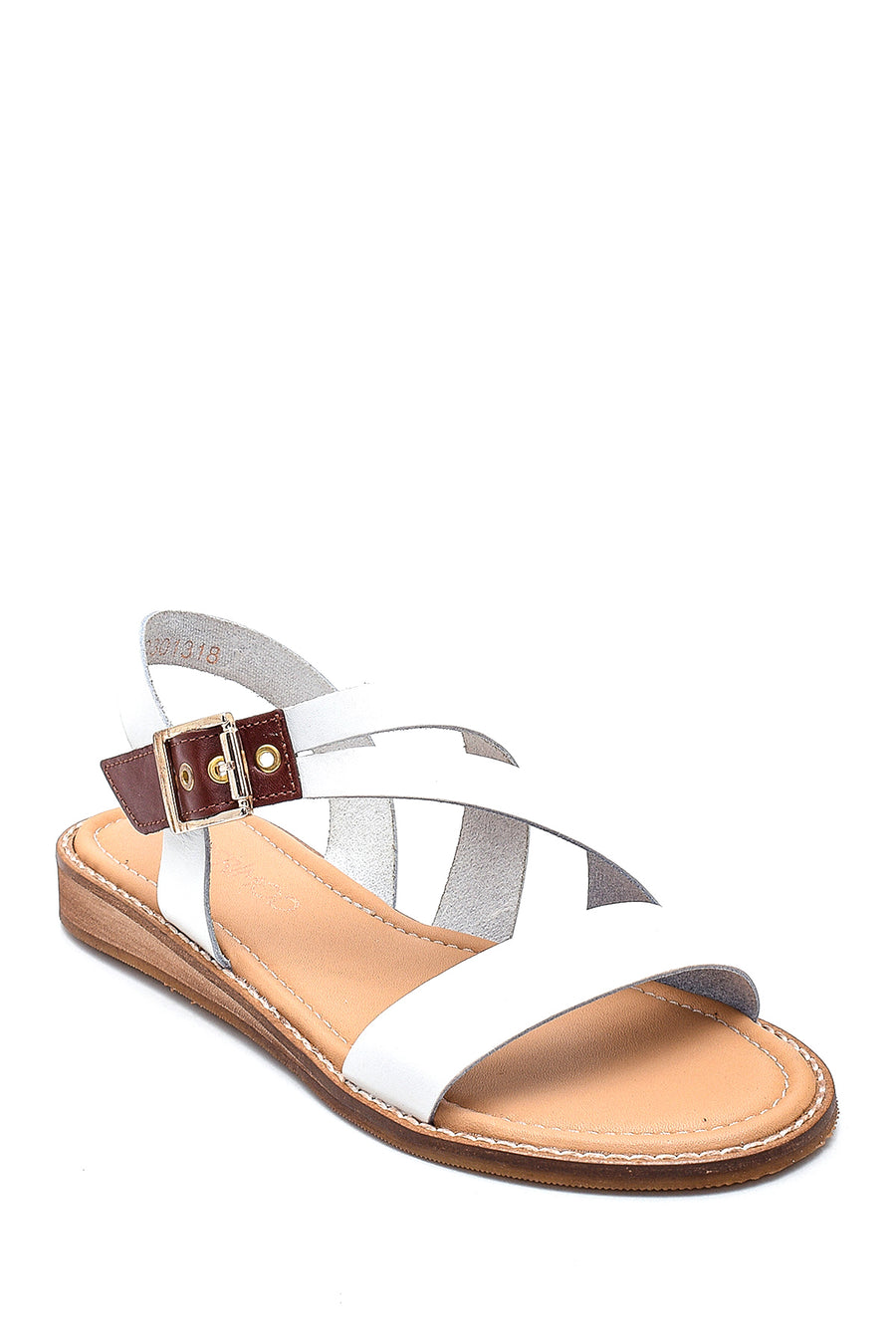 Women's White Leather Bodrum Sandals
