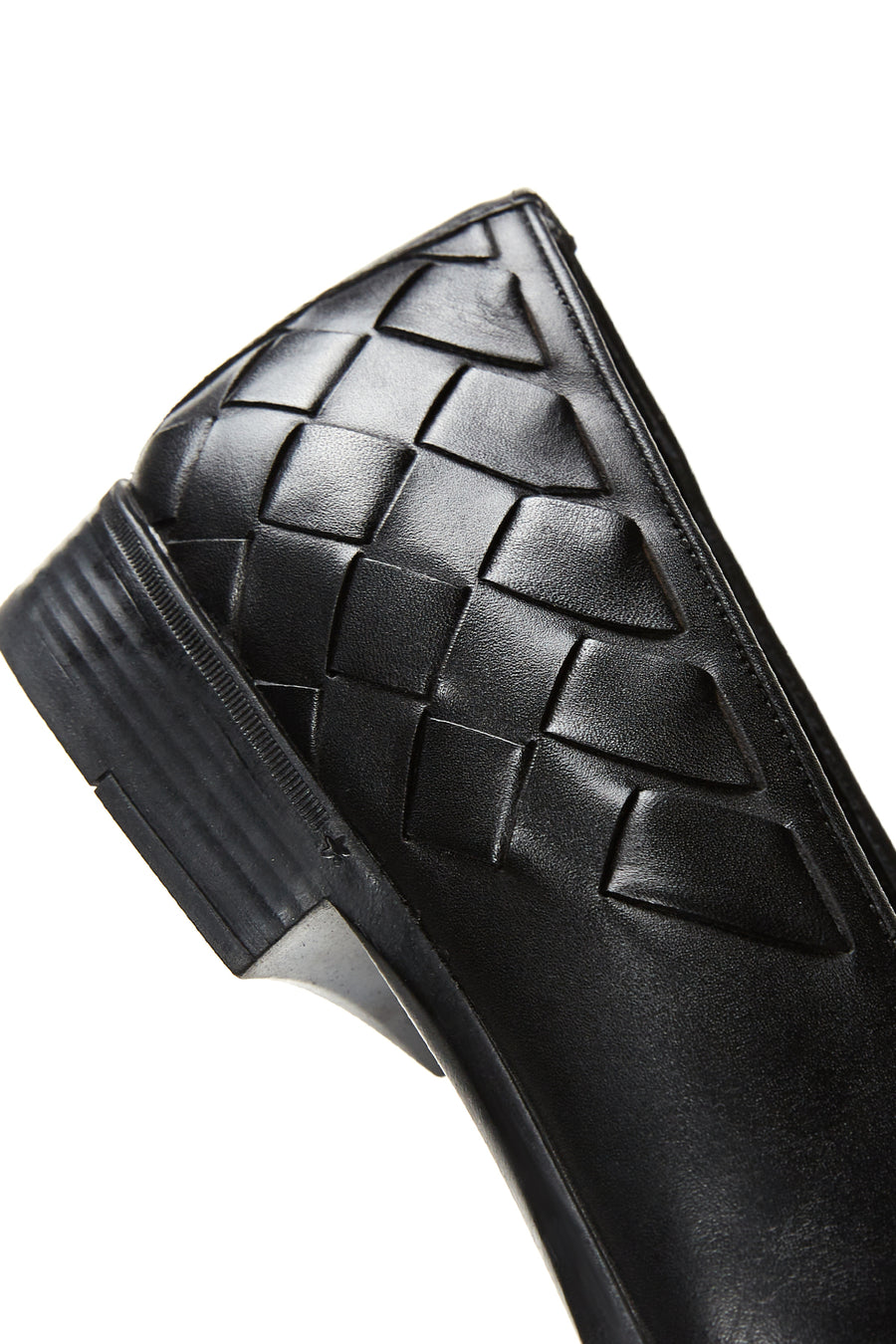 Erkek Deri Örgü Detaylı Klasik Loafer