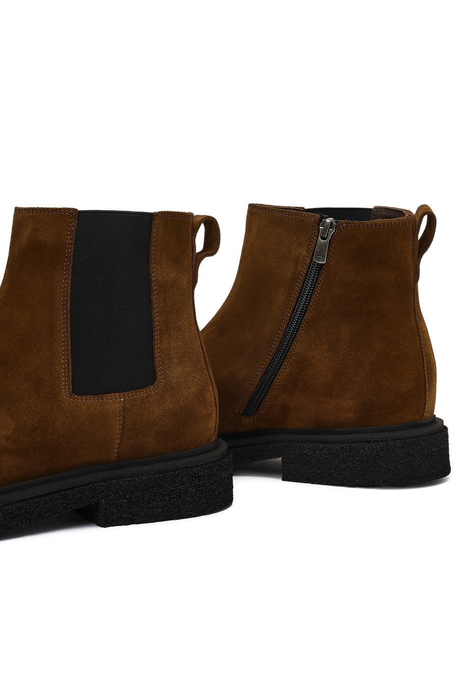 Men's Brown Zippered Suede Leather Boot