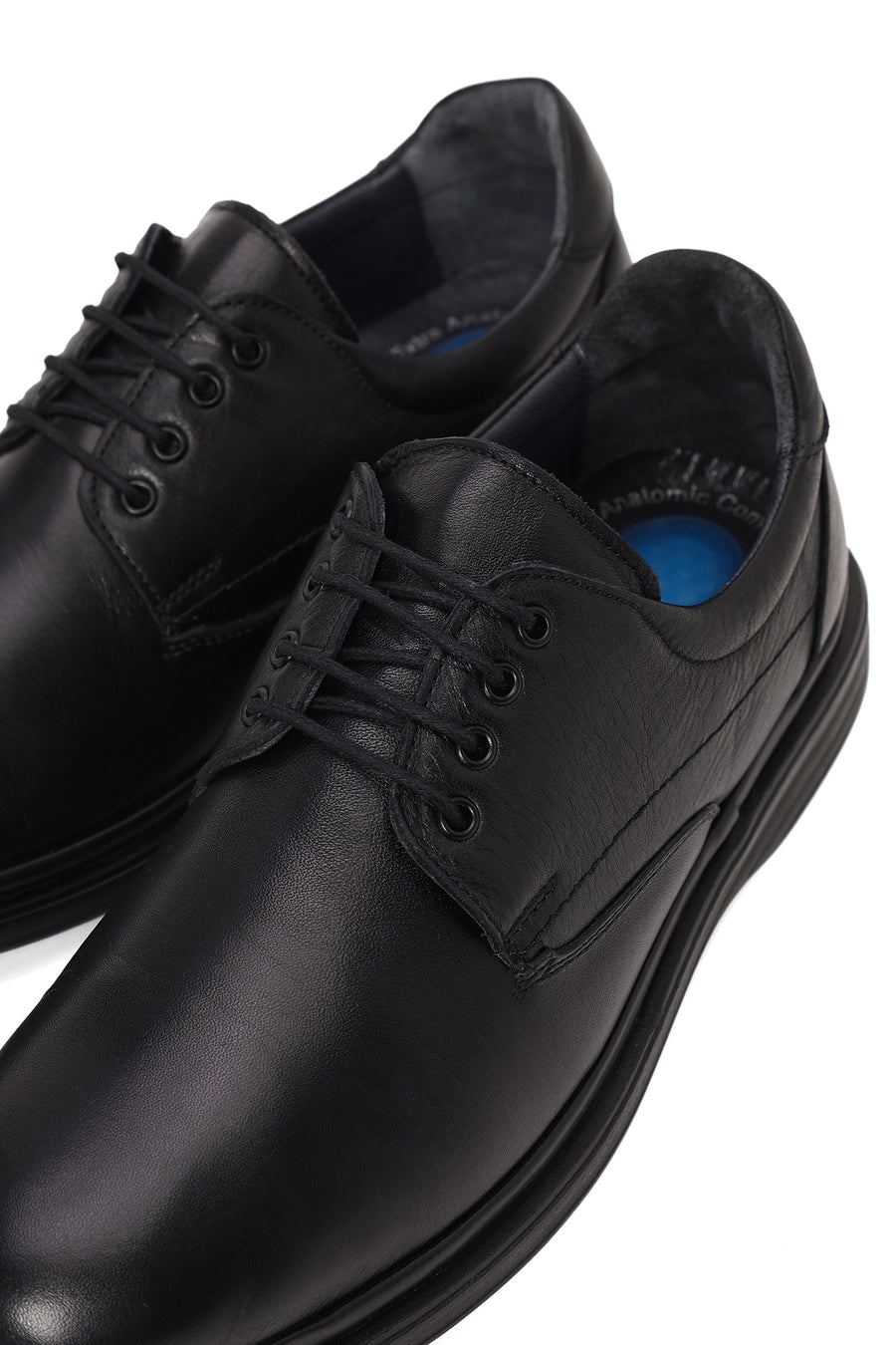 Male Black Lace-up Leather Casual Shoes
