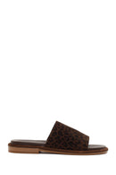 Women's Leopard Suede Leather Slippers | Derimod