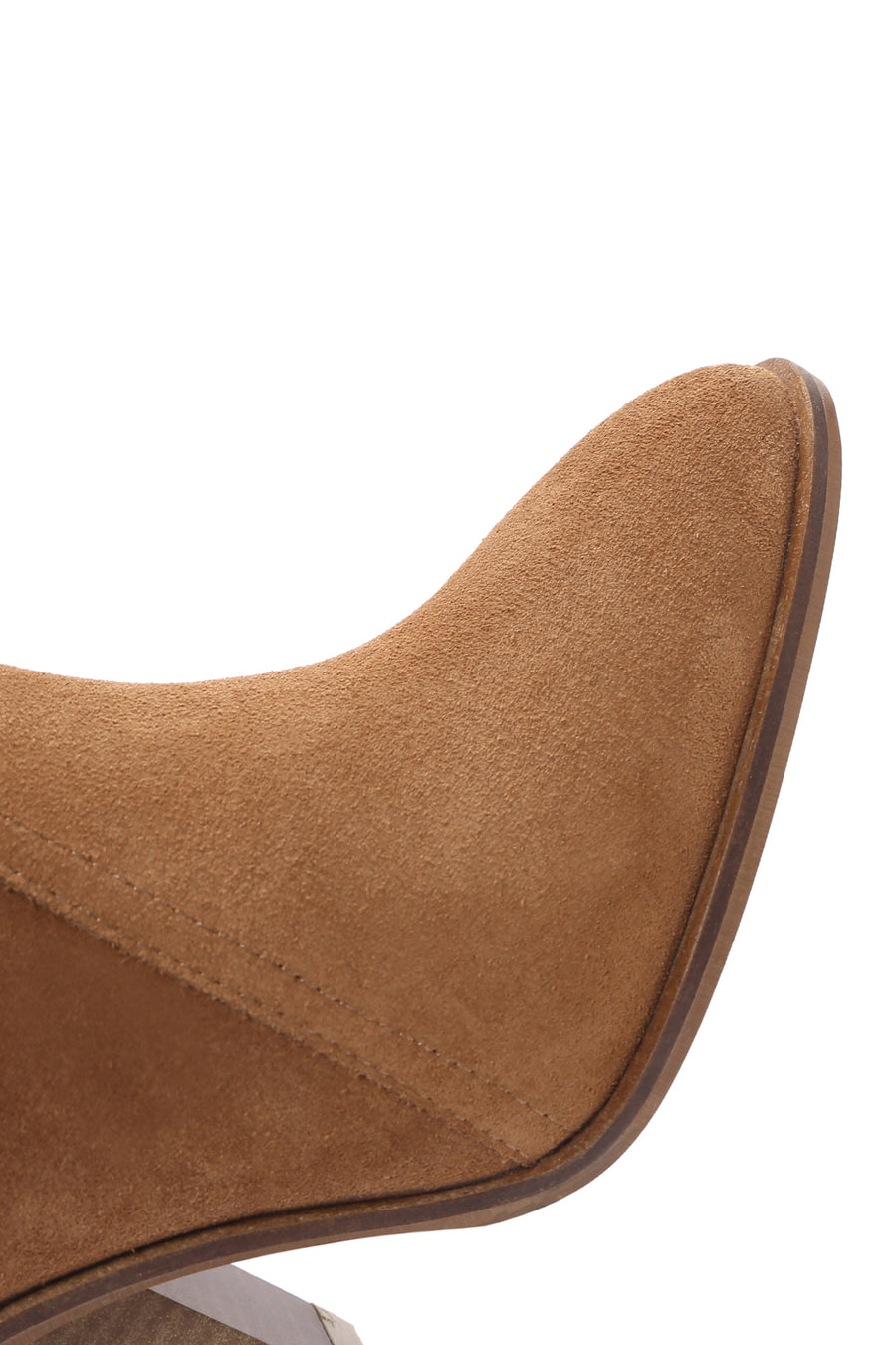 Women's Tan Thick Heeled Suede Cowboy Boots