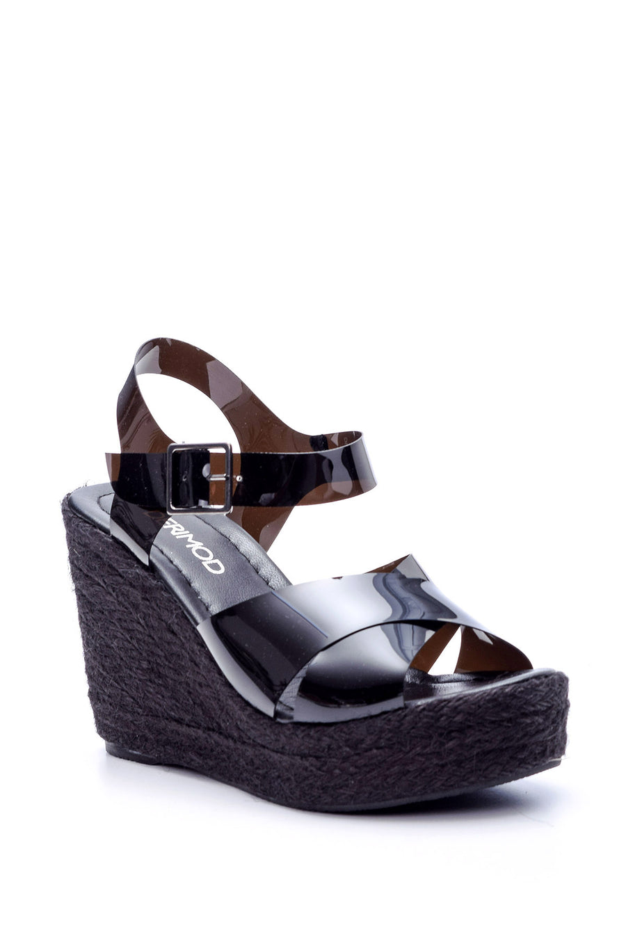 Women's Transparent Strappy Wedge Heeled Sandals