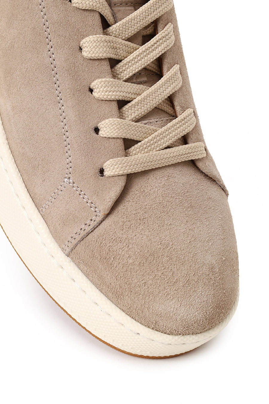 Erkek Bej Bağcıklı Süet Deri Sneaker