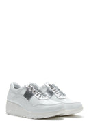 Women's Leather High Sole Sneaker | Derimod