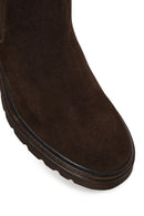 Male Brown Suede Casual Chelsea Boots | Derimod