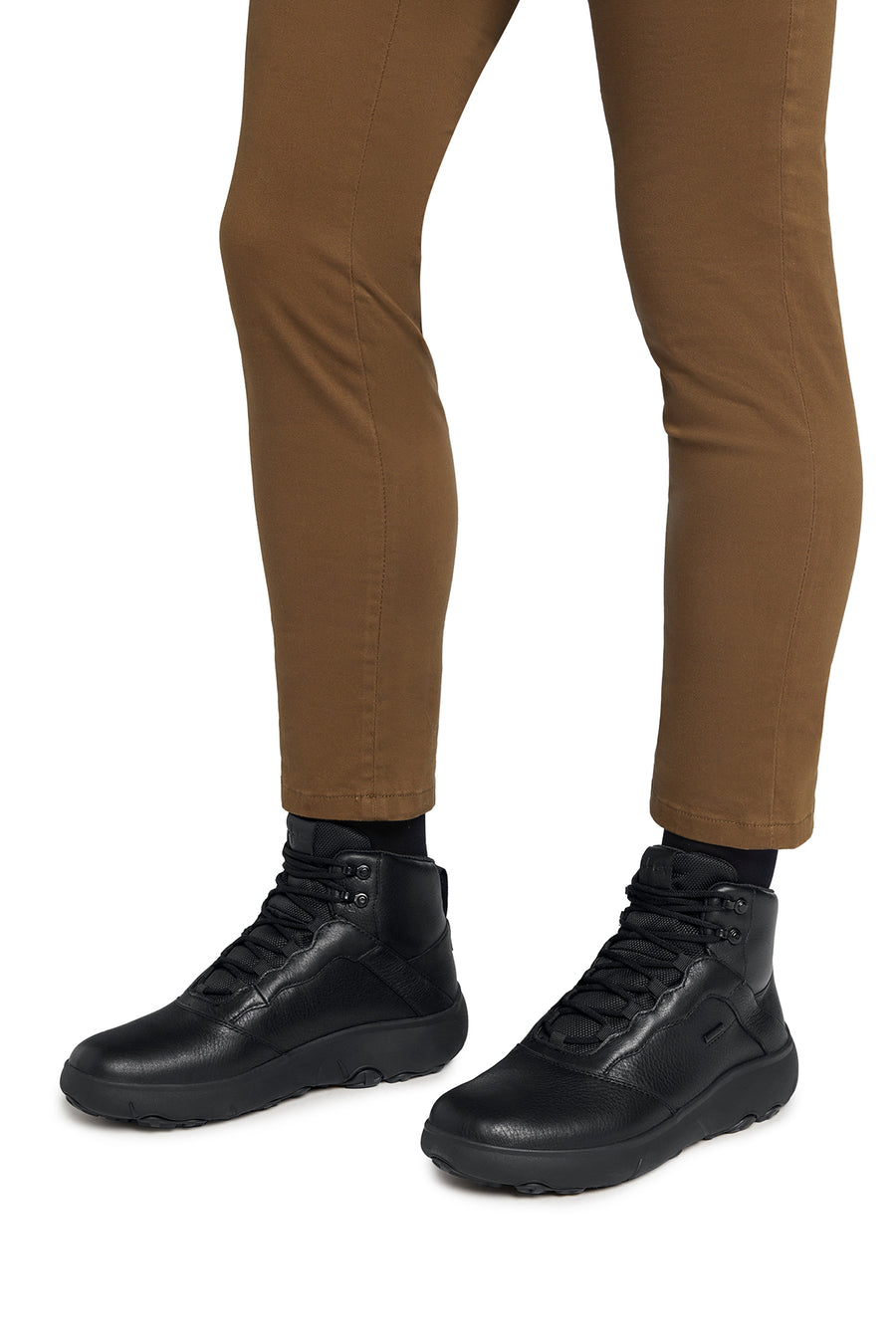 Geox Men Black U Nebula+Grip B Abx B - Le+Gbk Lace Leather Outdoor Boot