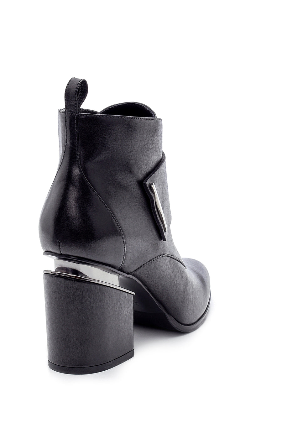 Women's Leather Heel Detailed Boots