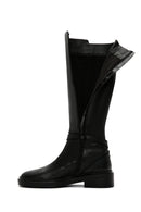 Woman Black Zippered Buckle Detail Leather Casual Boots | Derimod