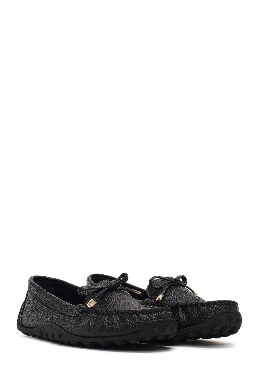 Women's Black Tasselled Leather Loafer