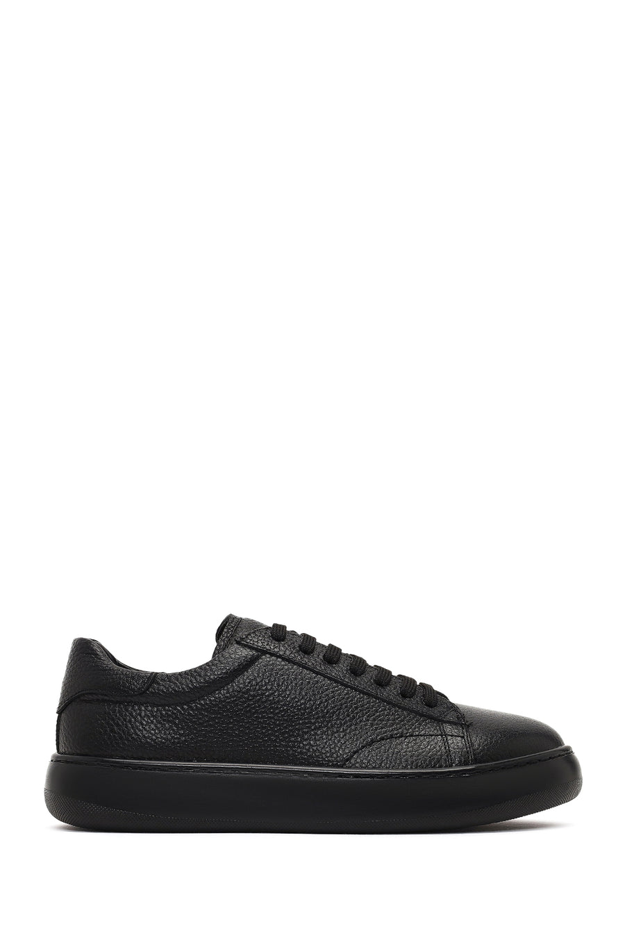 Erkek Siyah Bağcıklı Kalın Tabanlı Deri Sneaker 25WFD8240FT | Derimod