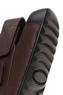 Male Brown Strapped Leather Sandals | Derimod