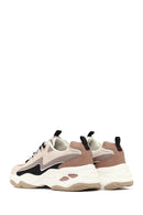 Women's Beige Lace-Up Thick-Soled Sneaker | Derimod