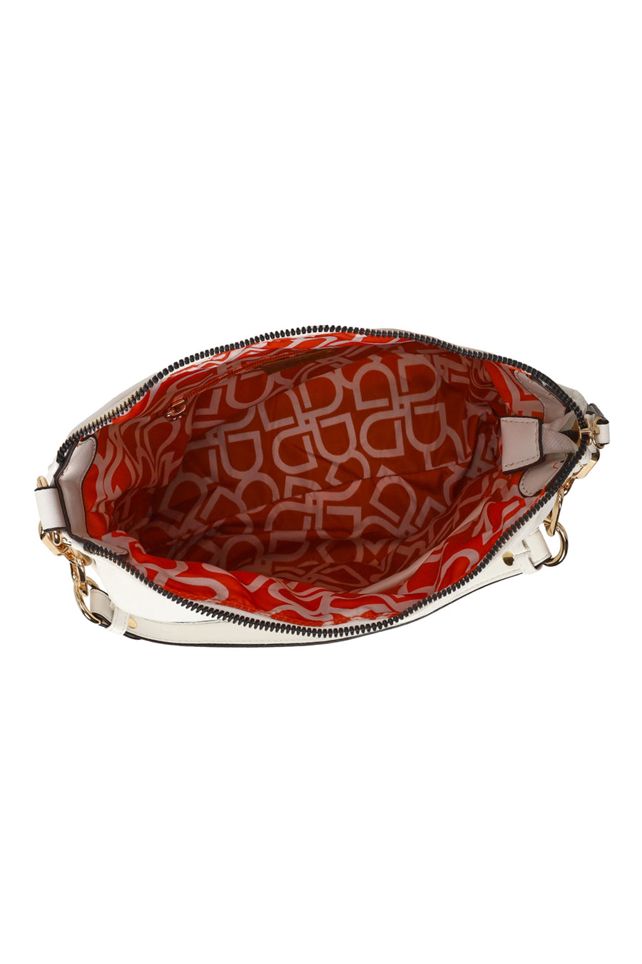Woman Cream Long-Strap Shoulder Bag
