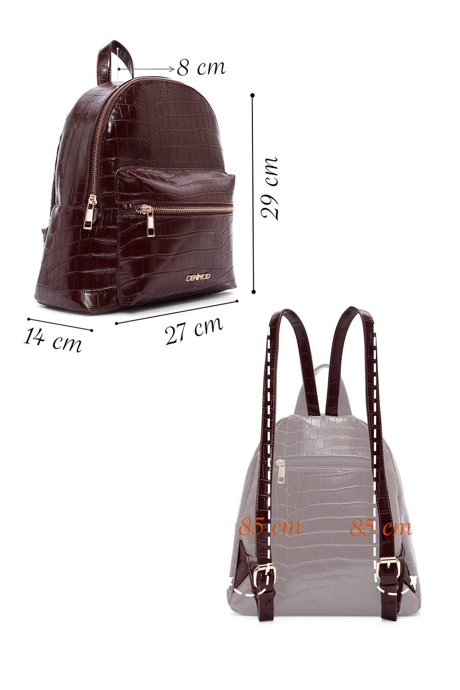 Women's Claret Red Patterned Backpack