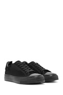 Erkek Siyah Bağcıklı Süet Deri Sneaker | Derimod