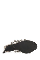 Woman Anthracite High Thin-Heeled Slipper | Derimod