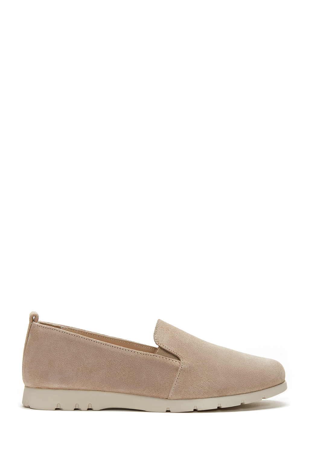 Kadın Gri Süet Deri Comfort Loafer