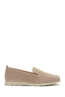 Women's Gray Suede Leather Comfort Loafer | Derimod