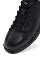 Male Black Lace-Up Leather Sneaker | Derimod