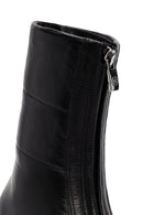 Woman Black Front Zipper Leather Boat | Derimod