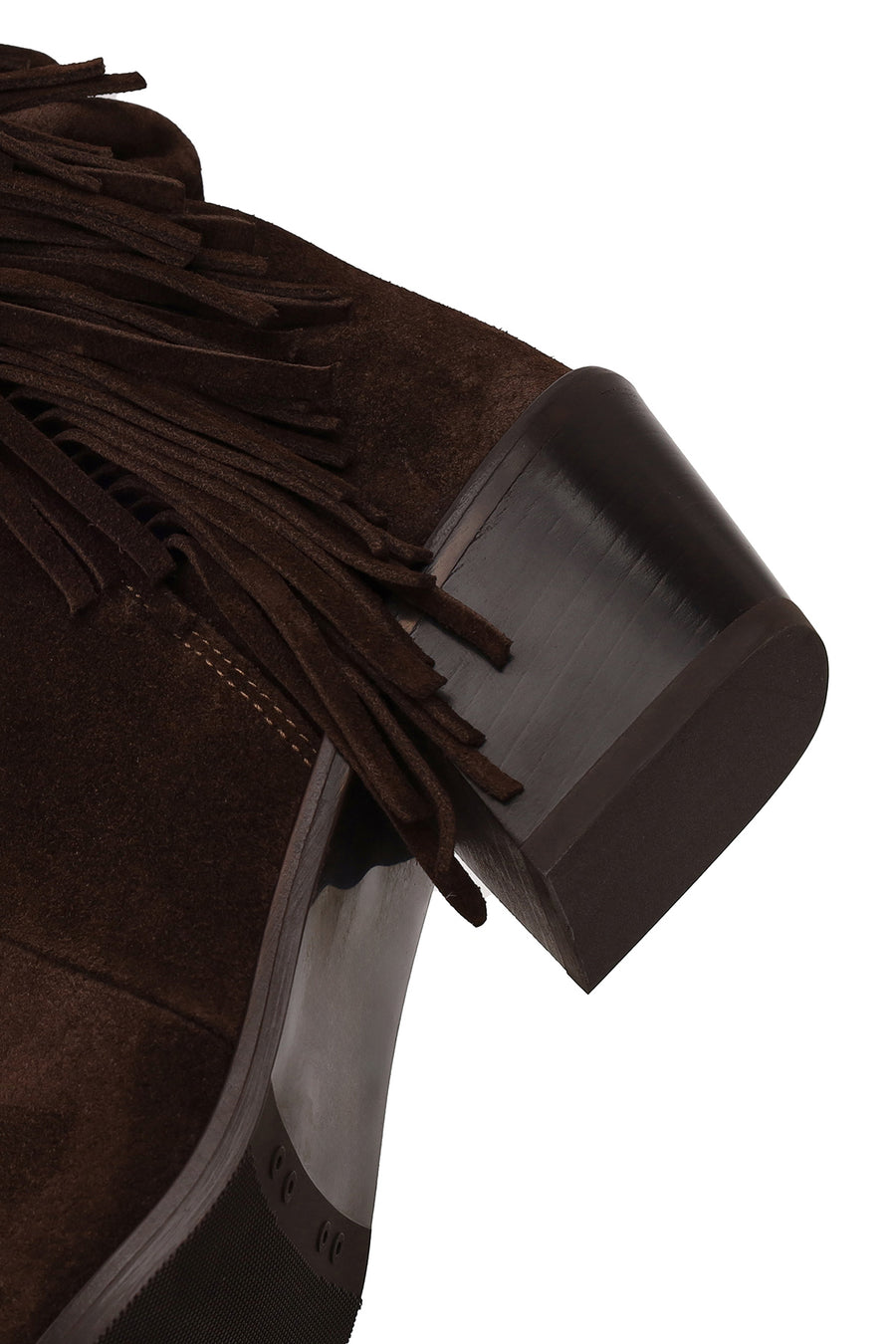 Woman Brown Chunky-Heeled Suede Cowboy Boots