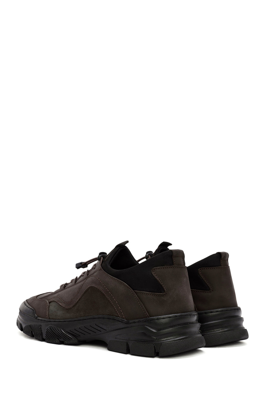Men's Brown Lace-Up Leather Sneaker
