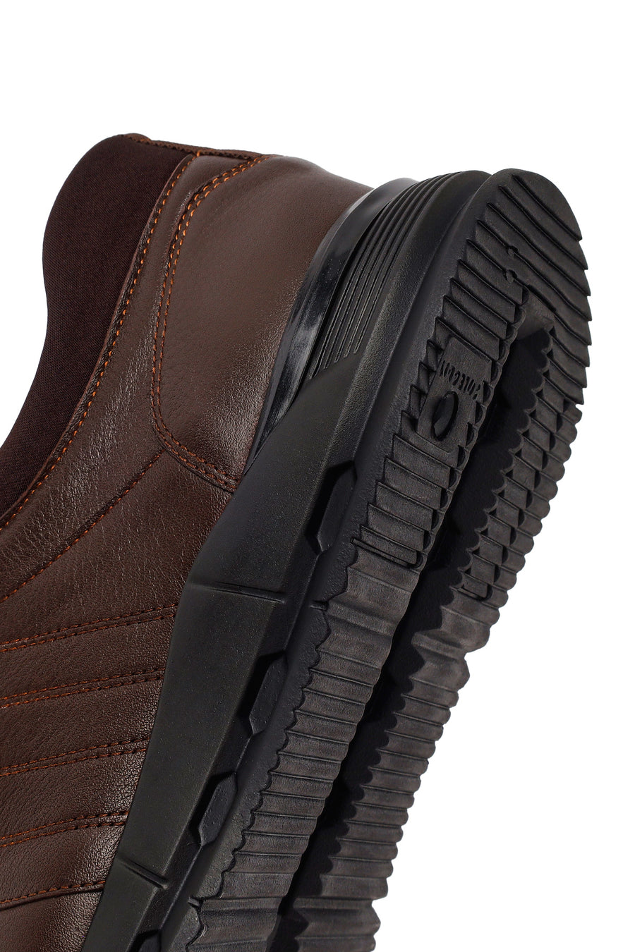 Erkek Kahverengi Bağcıklı Deri Sneaker