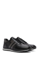 Men's Black Lace-Up Leather Casual Sneakers | Derimod