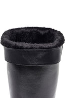 Woman Black Heels Leather Boot | Derimod