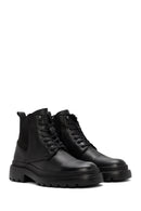 Men's Black Lace-Up Leather Casual Boots | Derimod