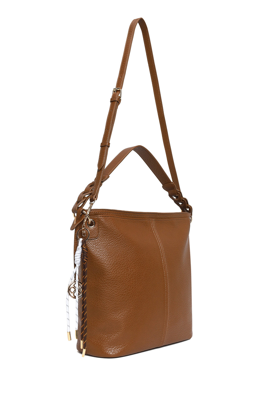 Woman Brown Long-Strap Shoulder Bag