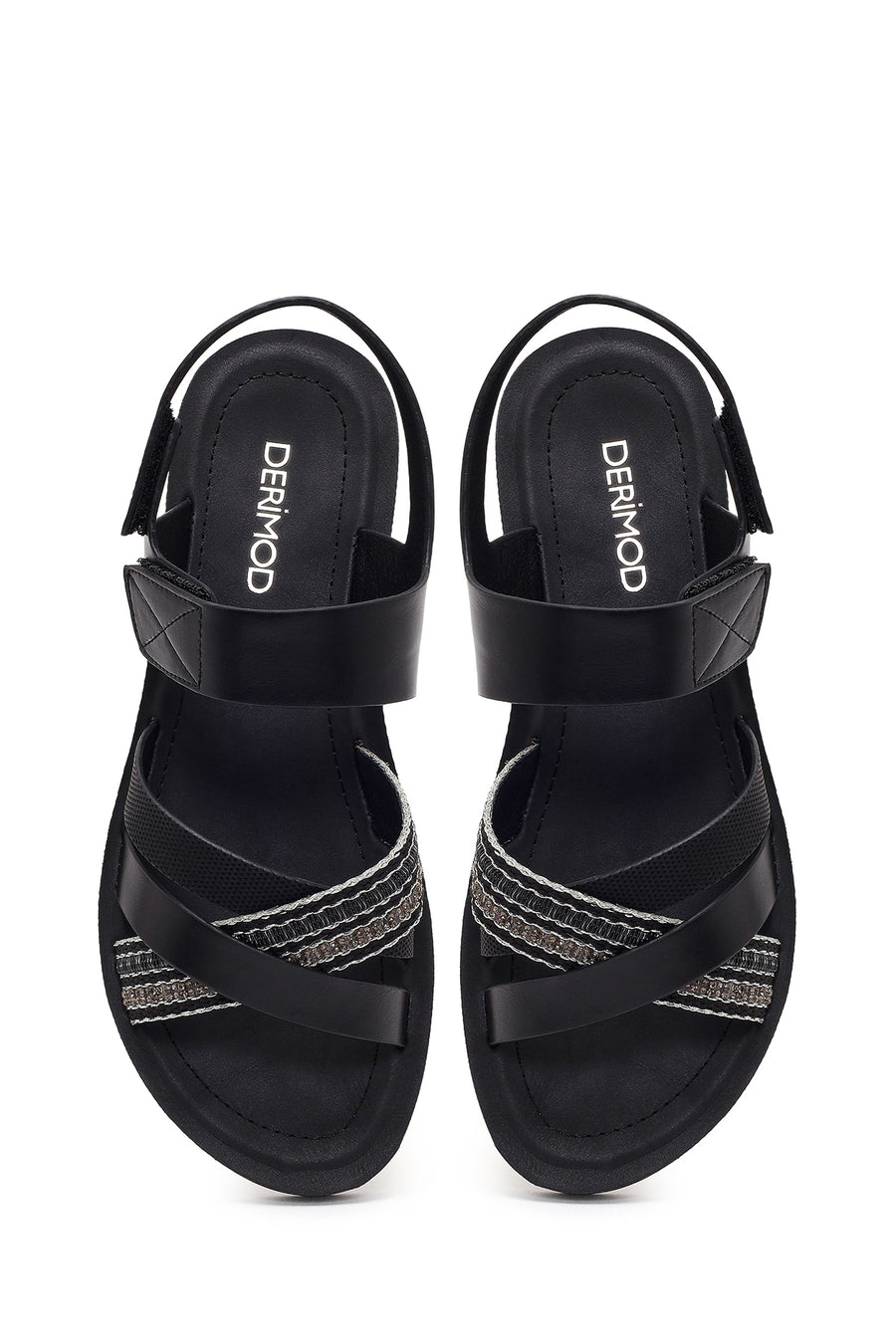 Women's Black Strappy Sandals
