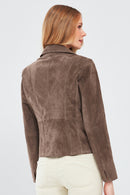 Lara Women's Mink Suede Leather Jacket | Derimod