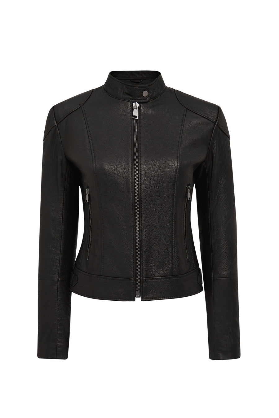 Prima Woman Black Short Leather Jacket 24WGD5245JB | Derimod