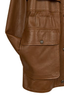 Sienna Woman Brown Oversize Leather Coat | Derimod