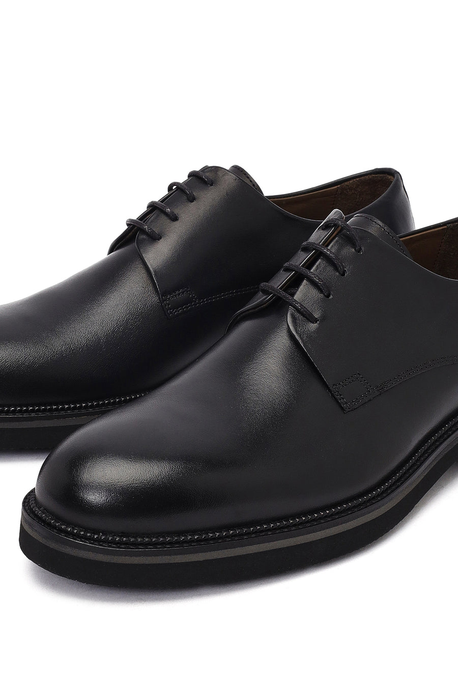 Men's Black Lace-Up Leather Classic Shoes