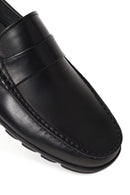 Male Black Leather Casual Loafer | Derimod