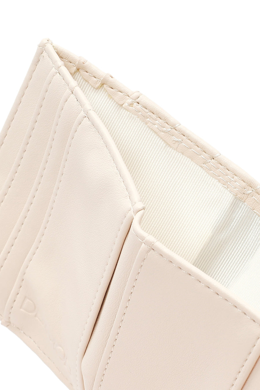 Woman Cream Quilted Card Holder