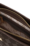 Woman Brown Long-Strap Printed Shoulder Bag | Derimod