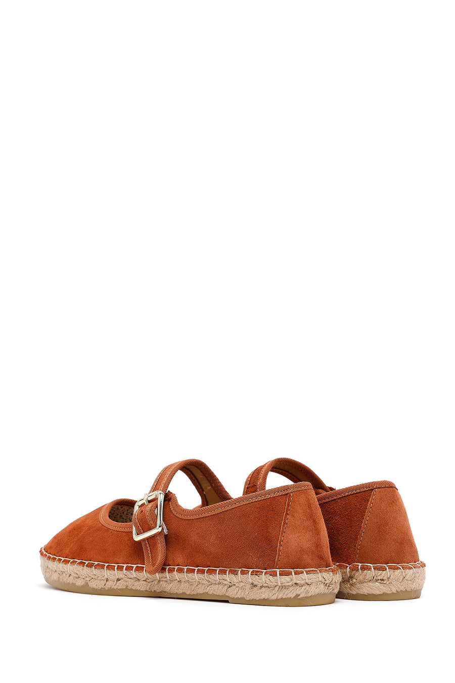 Women's Orange Strappy Suede Espadrilles
